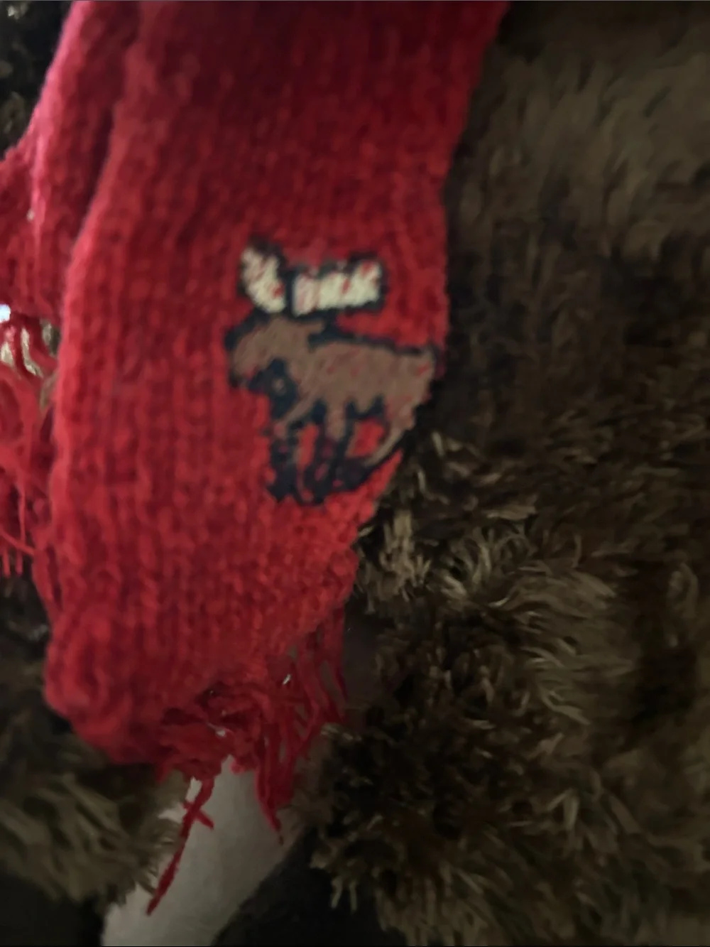 Plush Moose w/Red Hat & Scarf Alaska, Arctic Enterprise- EUC